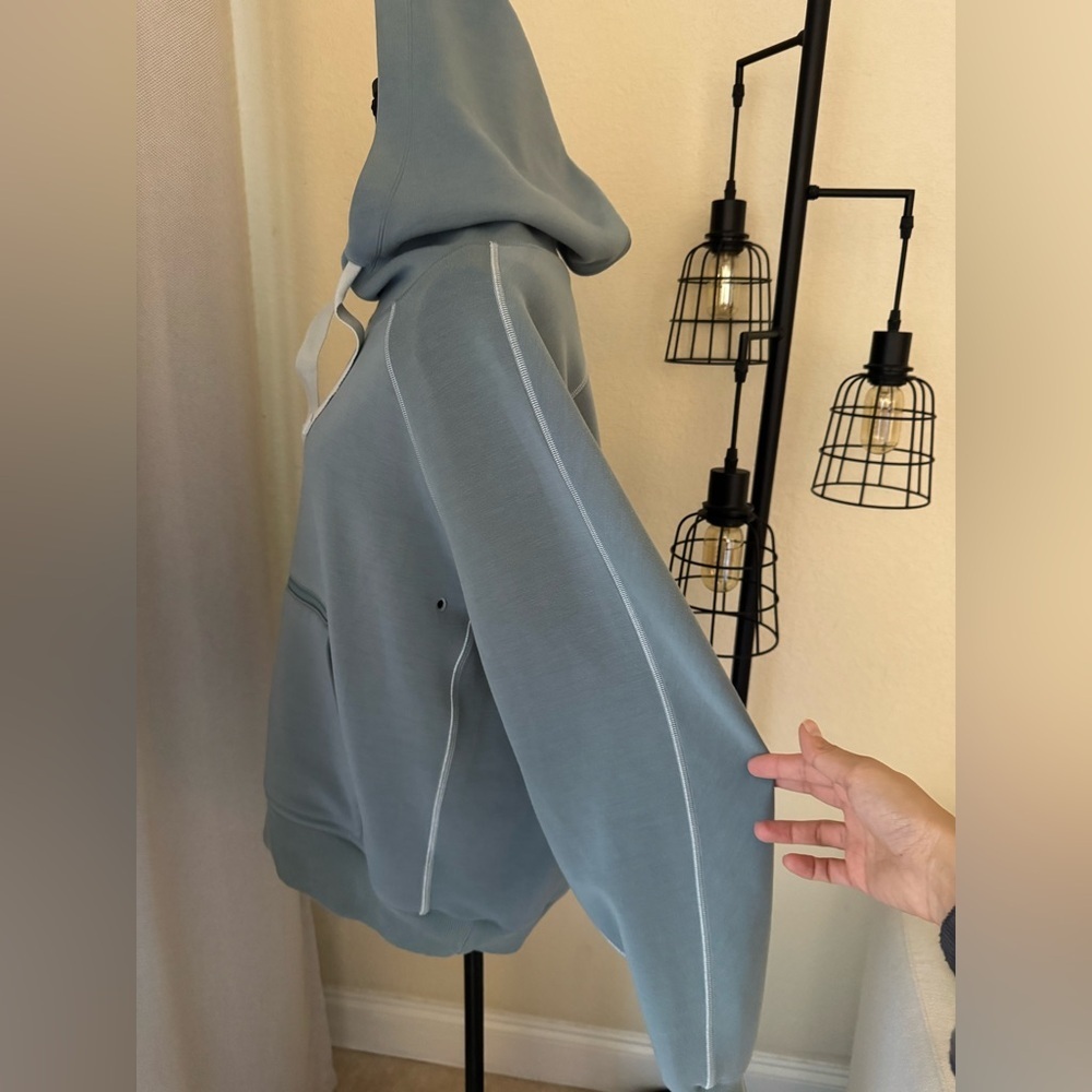 Athleta x Allyson Felix Sage Green Hoodie Small Zip Pocket Athleisure Pullover - Picture 9 of 11